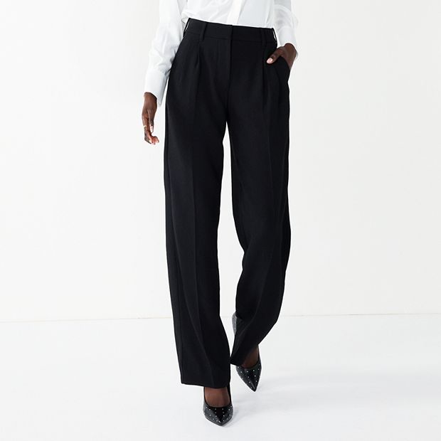 Women's Nine West High-Waisted Wide-Leg Trouser Pants