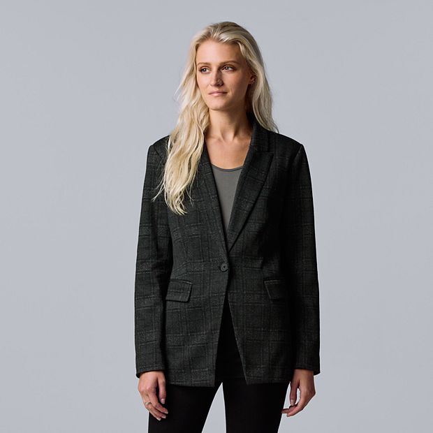 Simple Vera Wang M Women Lace Blazer Black Jacket