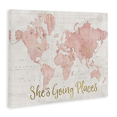 Stupell Home Decor Going Places Watercolor World Map Canvas Wall Art
