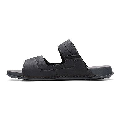 Clarks® Crestview Easy Men's Leather Slide Sandals