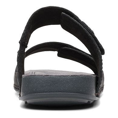 Clarks® Crestview Easy Men's Leather Slide Sandals