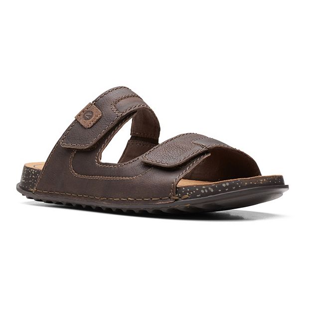 Clarks Crestview Easy Men s Leather Slide Sandals