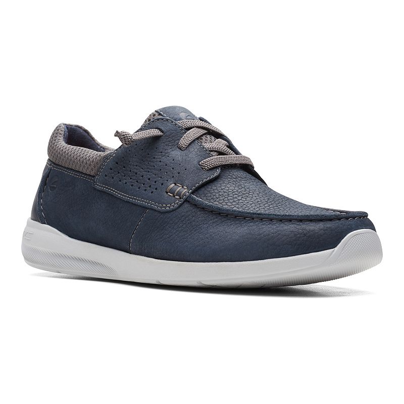 Clarks® Gorwin Moc Men's Leather Slip-On Shoes, Size: 7.5, Blue
