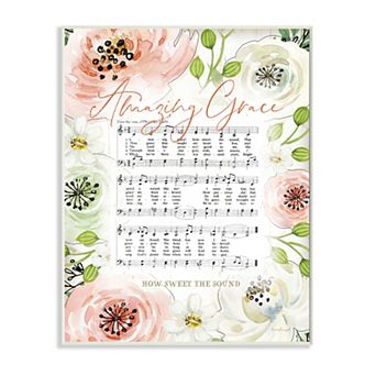 Stupell Home Decor Amazing Grace Pink Floral Wall Art