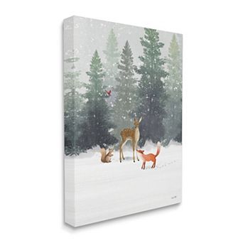 Stupell Home Decor Winter Season Forest Animals Wall Art