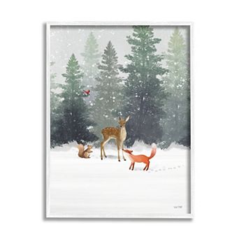 Stupell Home Decor Winter Season Forest Animals Wall Art