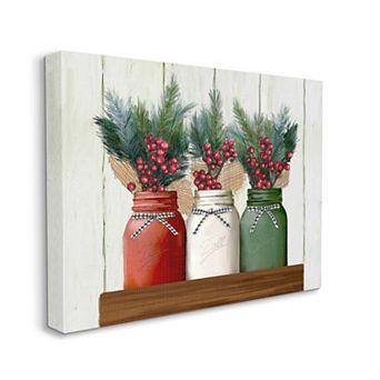 Stupell Home Decor Festive Holiday Jars Wall Art