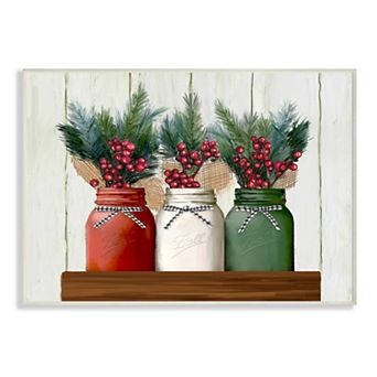 Stupell Home Decor Festive Holiday Jars Wall Art