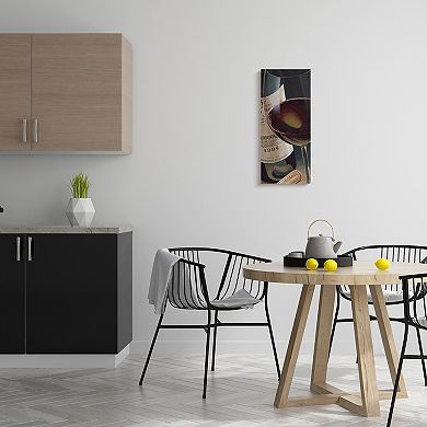 Stupell Home Decor Bordeaux Wine Glass Red Bottle Hyper Realistic Painting Wall Art