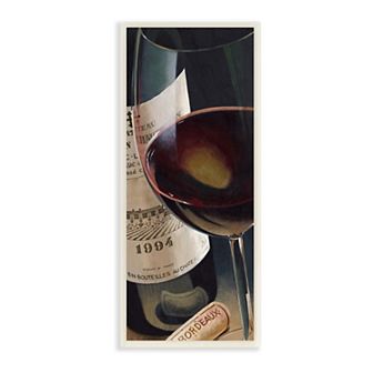 Stupell Home Decor Wine Glass & Bottle Painting Wall Art