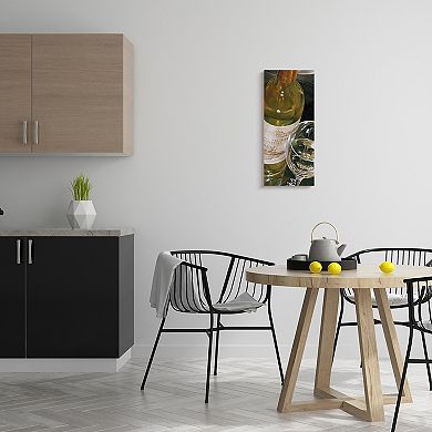 Stupell Home Decor White Wine Bottle And Glass Realistic Painting Wall Art