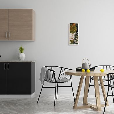 Stupell Home Decor White Wine Bottle And Glass Realistic Painting Wall Art