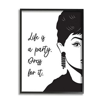 Stupell Home Decor Life's A Party Aubrey Portrait Wall Art