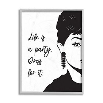 Stupell Home Decor Life's A Party Aubrey Portrait Wall Art