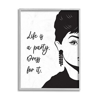 Stupell Home Decor Life's A Party Aubrey Portrait Wall Art