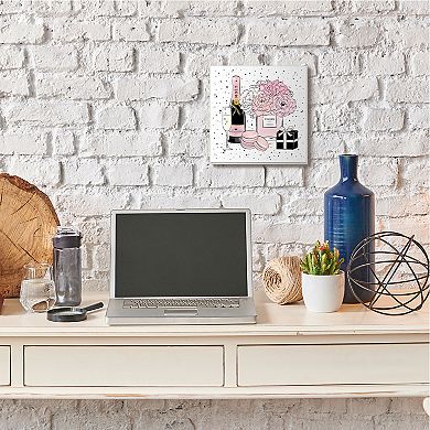 Stupell Home Decor Pink Glam Celebration Fashion Dessert Champagne Wall Art