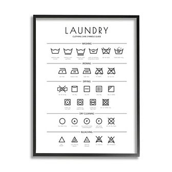 Stupell Home Decor Laundry Cleaning Symbols Framed Wall Art