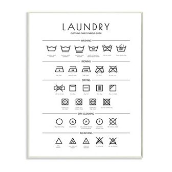Stupell Home Decor Laundry Cleaning Symbols Plaque Wall Art