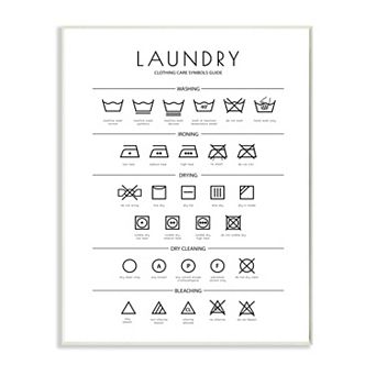 Stupell Home Decor Laundry Cleaning Symbols Plaque Wall Art