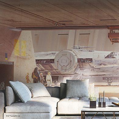 Star Wars Millennium Falcon 7-Panel Peel & Stick Wallpaper Mural by RoomMates