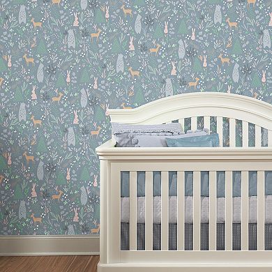 RoomMates Spring Forest Pals Peel and Stick Wallpaper
