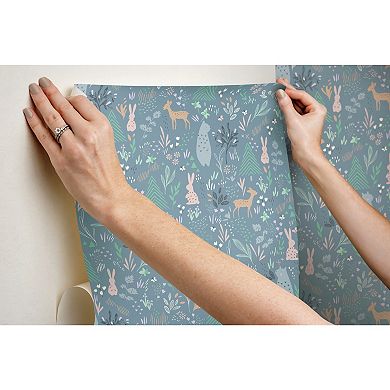 RoomMates Spring Forest Pals Peel and Stick Wallpaper