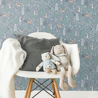 RoomMates Spring Forest Pals Peel and Stick Wallpaper