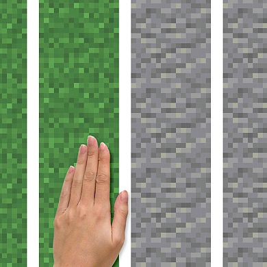 RoomMates Minecraft Block Strips Wall Decals