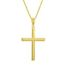 10k Gold Greek Key Cross Pendant