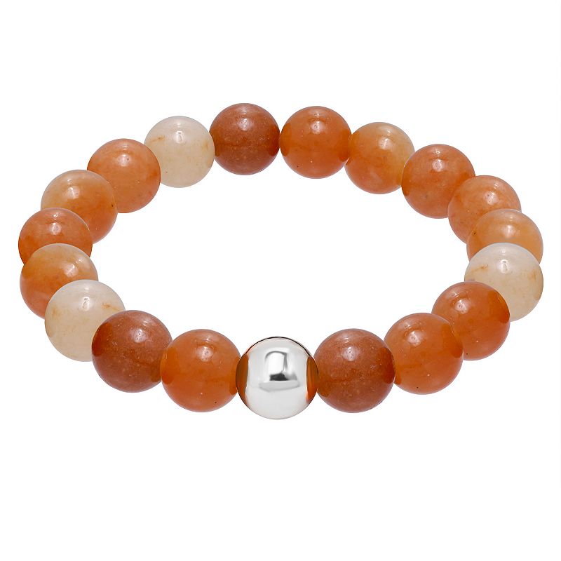 Aleure Precioso Gemstone Stretch Bracelet, Womens, Size: 7.5, Orange
