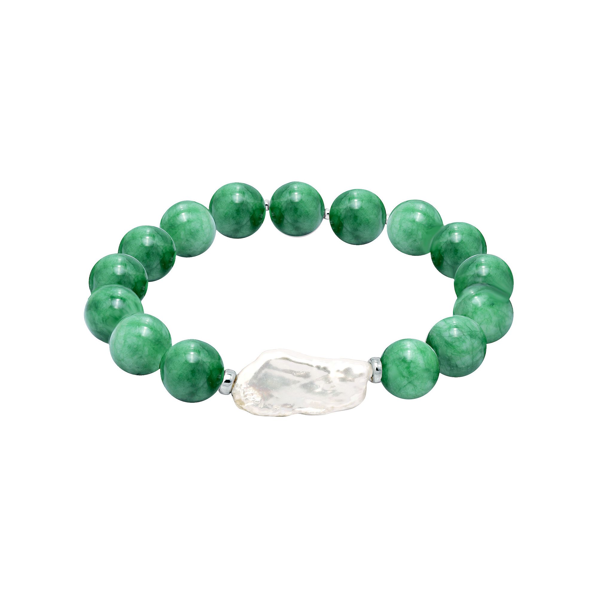 Aleure Precioso Gemstone & Biwa Cultured Pearl Stretch Bracelet, Womens, 