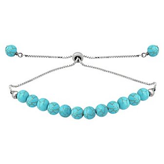 Aleure Precioso Gemstone Bead Frontal Adjustable Bracelet