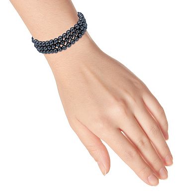 Aleure Precioso Beaded 3-Row Stretch Bracelet