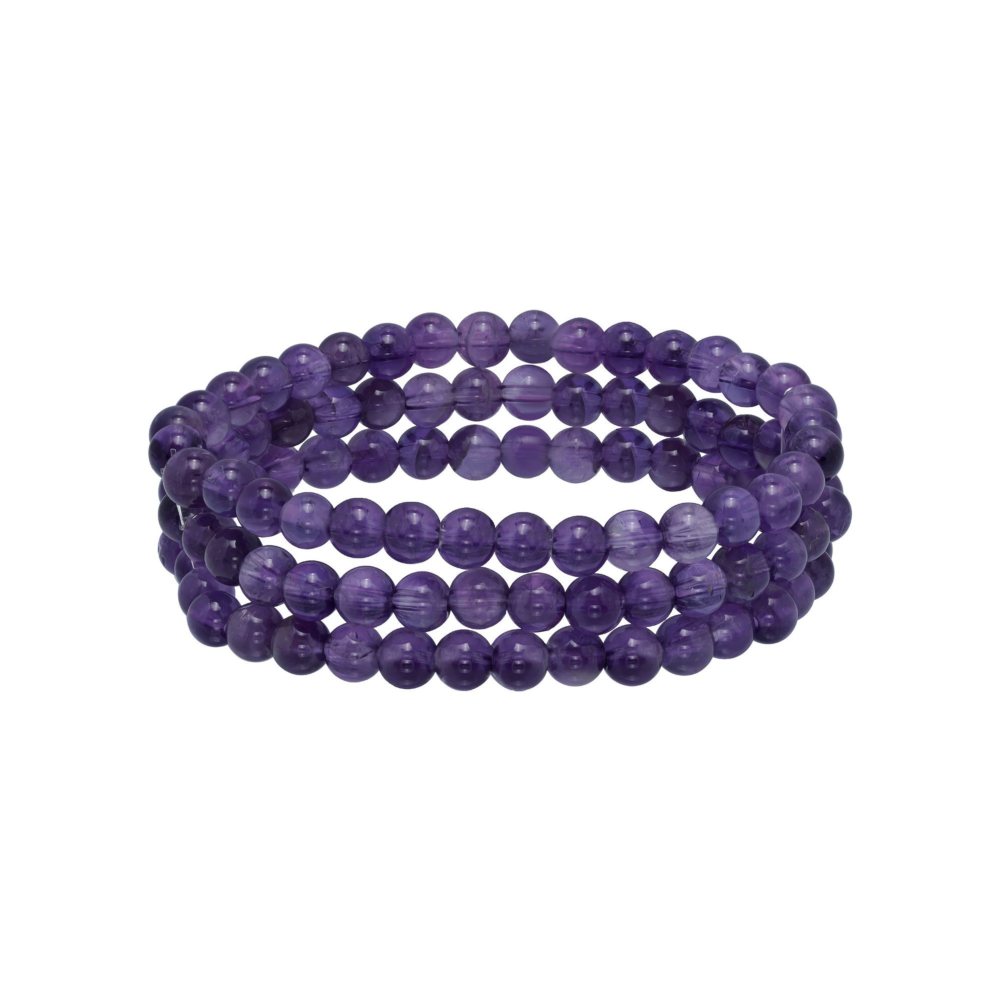 Aleure Precioso Beaded 3-Row Stretch Bracelet, Womens, Size: 7.5, Purpl