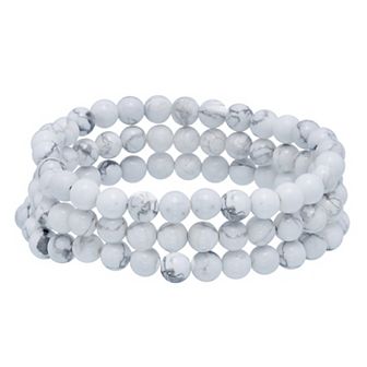 Aleure Precioso Beaded 3-Row Stretch Bracelet