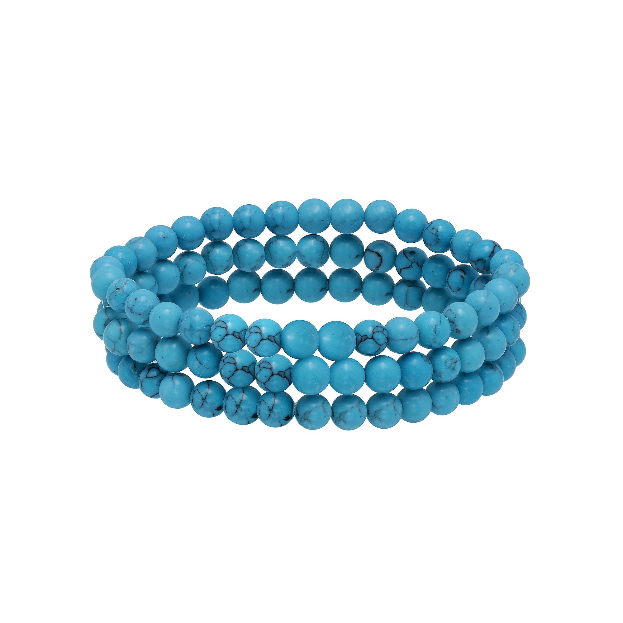 Aleure Precioso Beaded 3-Row Stretch Bracelet, Womens, Size: 7.5, Howli
