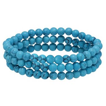 Aleure Precioso Beaded 3-Row Stretch Bracelet