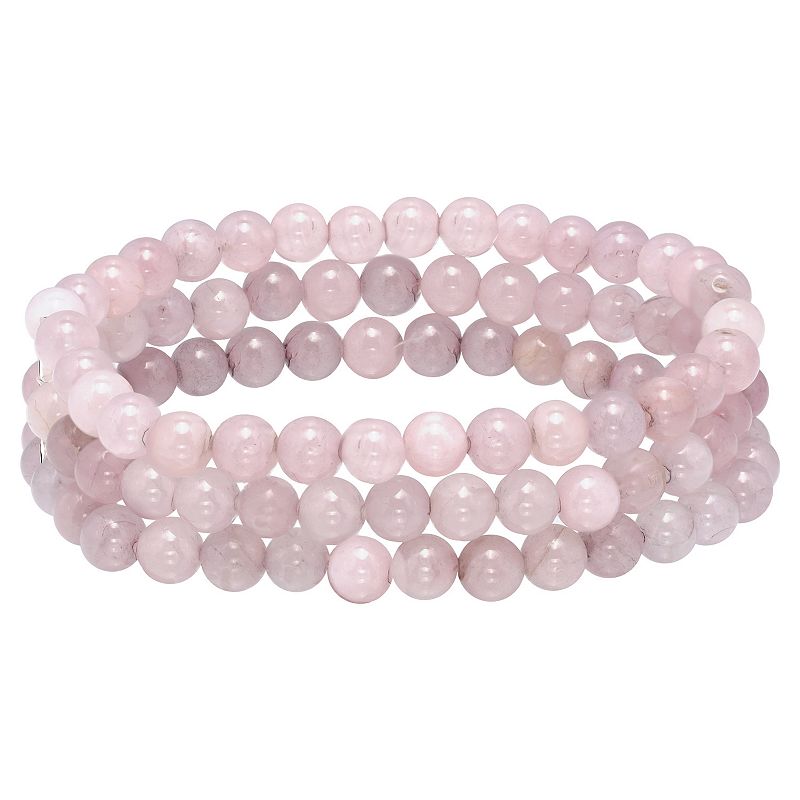 Aleure Precioso Beaded 3-Row Stretch Bracelet, Womens, Size: 7.5, Pink