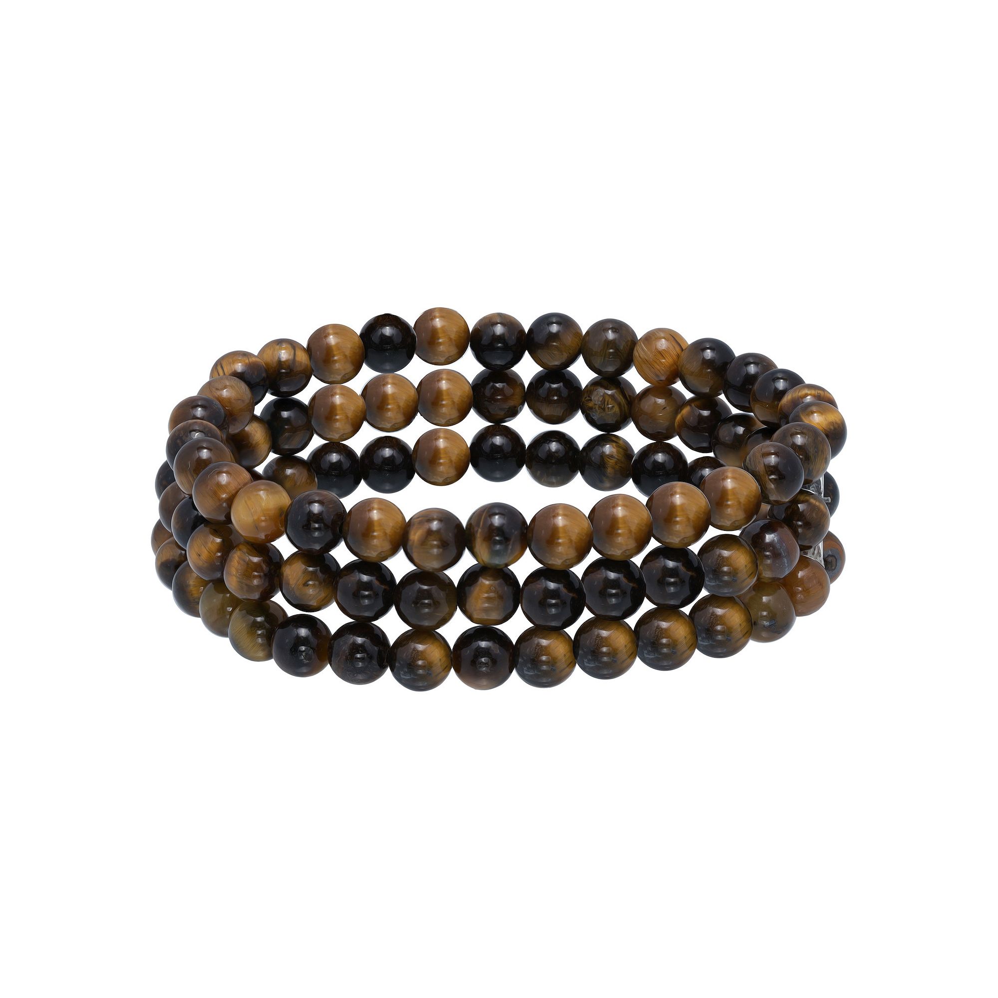 Aleure Precioso Beaded 3-Row Stretch Bracelet, Womens, Size: 7.5, Tiger