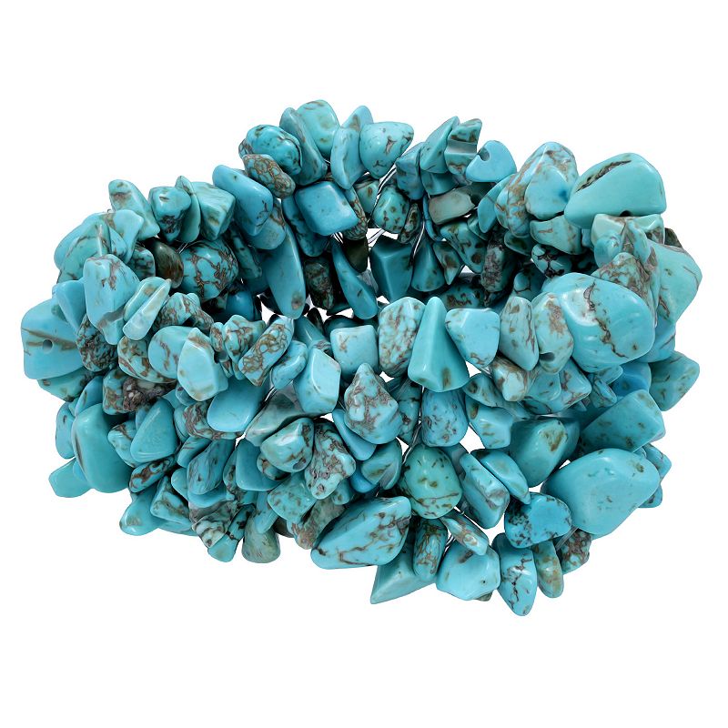 Aleure Precioso Gemstone Chip Stretch Bracelet, Womens, Size: 7.5, Blue