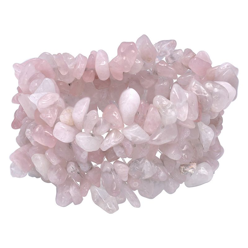 Aleure Precioso Gemstone Chip Stretch Bracelet, Womens, Size: 7.5, Pink