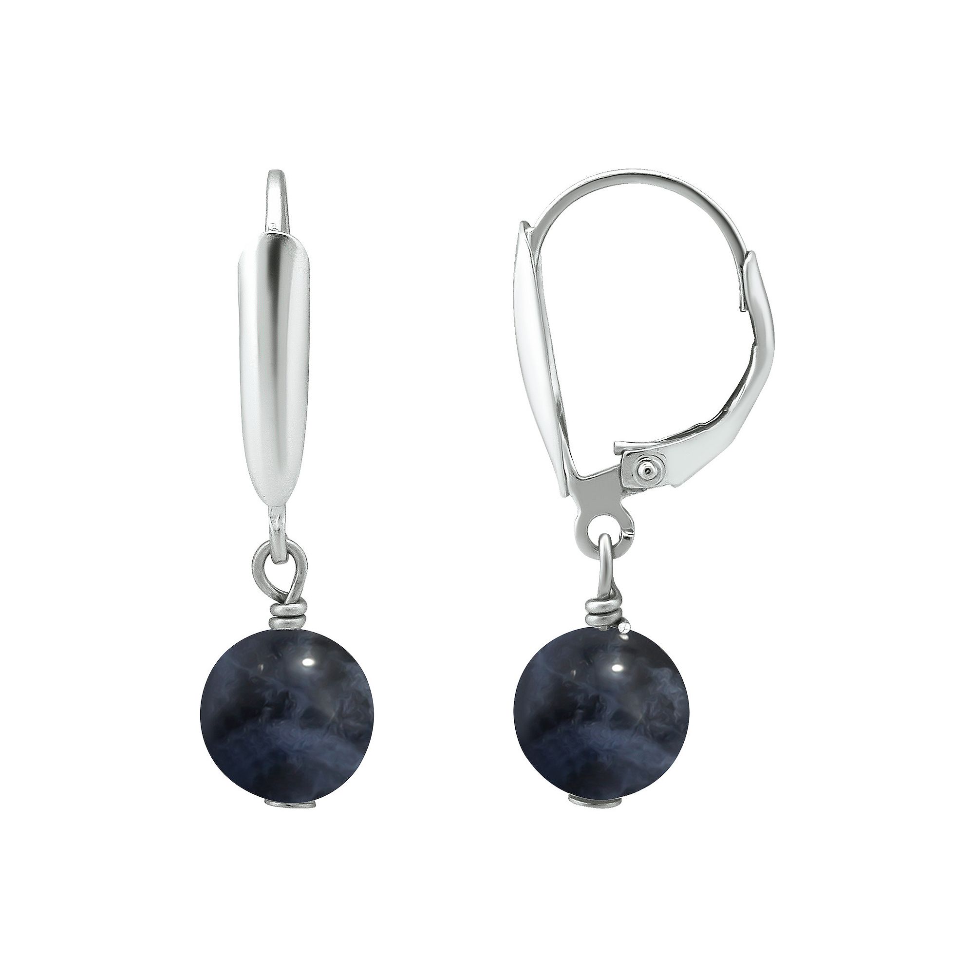 Aleure Precioso Gemstone Bead Leverback Earrings, Womens, Sodalite