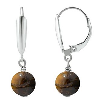 Aleure Precioso Gemstone Bead Leverback Earrings