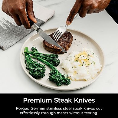 Ninja Foodi NeverDull System Premium German Stainless Steel 4-pc. Steak Knife Set