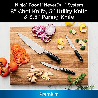 Ninja Foodi NeverDull System Premium 3-pc. German Stainless Steel Knife Set