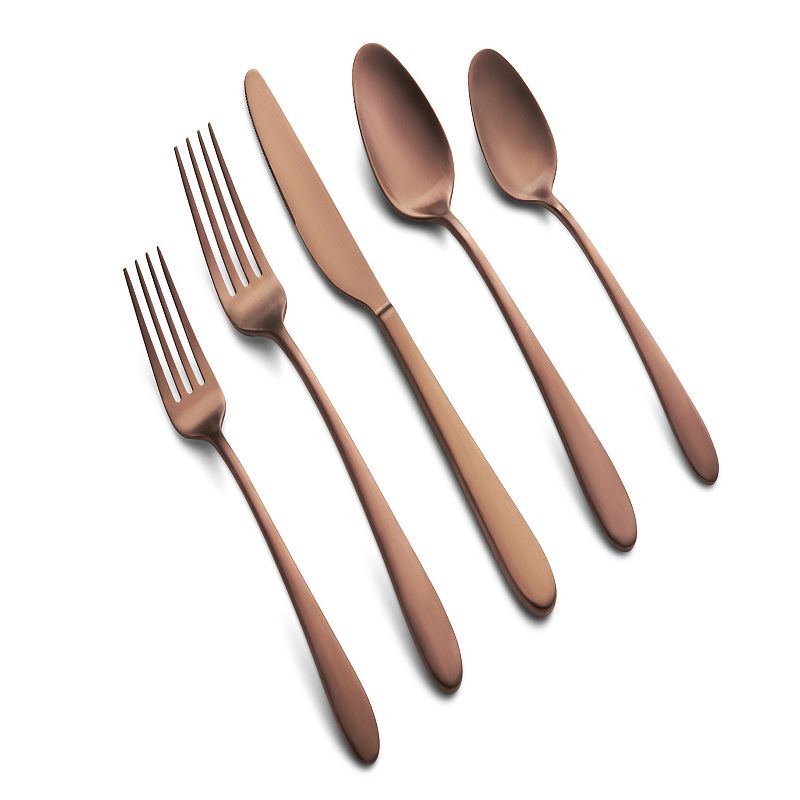 Skandia Opera Gunmetal 20-Piece 18/0-Stainless Steel Flatware Set