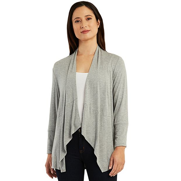 Women's AB Studio Pointed Hem Drape Front Cardigan