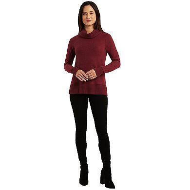 Women's AB Studio Banded Cowlneck Long Sleeve Top