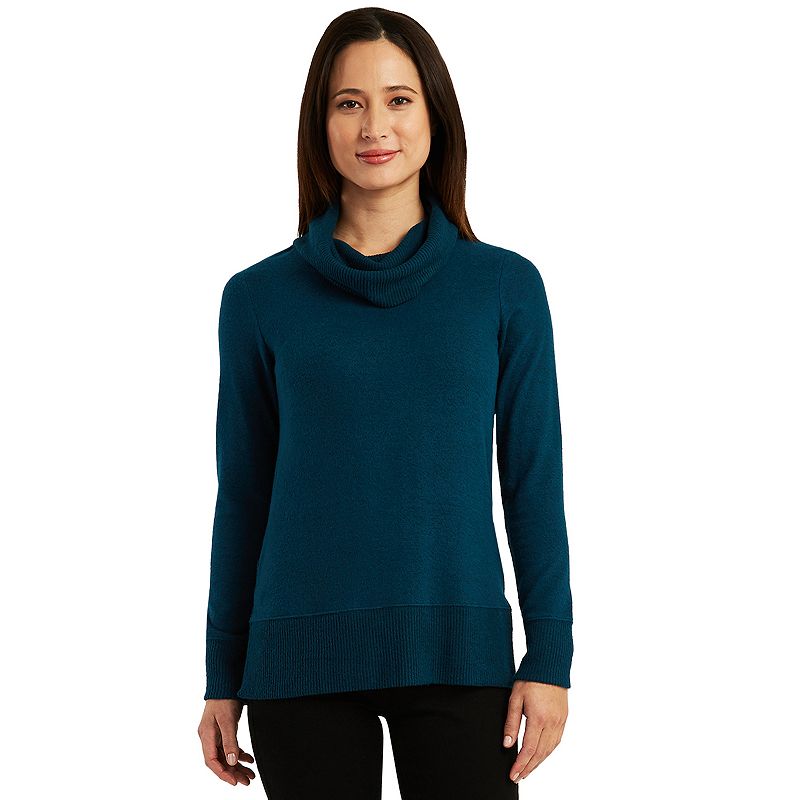 Womens AB Studio Banded Cowlneck Long Sleeve Top, Size: XS, Brt Blue