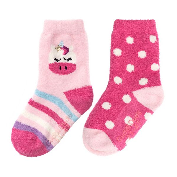 Toddler Girl Cuddl Duds 2 Pack Unicorn & Dotted Socks